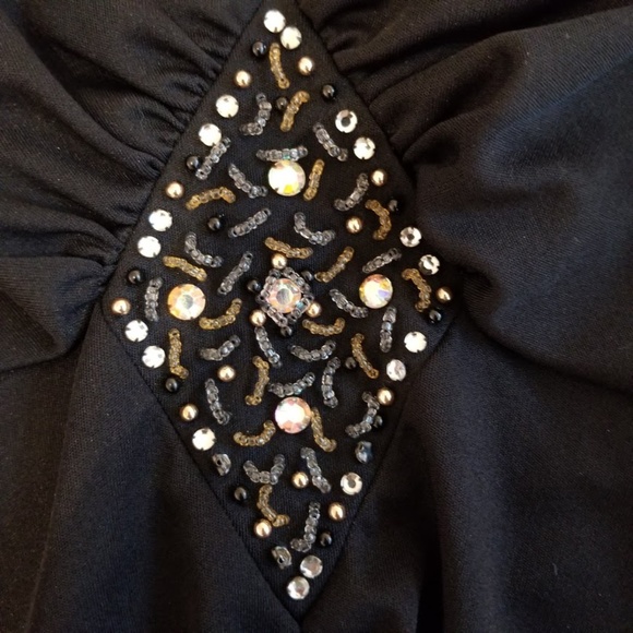 (6) Nu-Mode Vintage Gown Classic Black Maxi Evening Bridesmaid Formal Wear - Picture 3 of 7